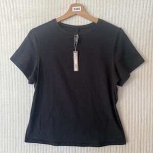 SKIMS sold n/a sold Short Sleeve T-Shirt in Soot Black Size X
